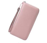 Women Leather Wallets RFID Blocking Zip Around Credit Card Holder Phone Clutch A50 Wallet Case with Screen (PK2, One Size)
