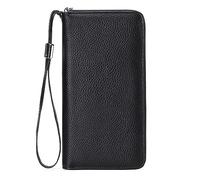 Women Leather Wallets RFID Blocking Zip Around Credit Card Holder Phone Clutch A50 Wallet Case with Screen (Black, One Size)