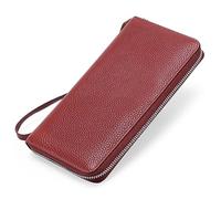 Women Leather Wallets RFID Blocking Zip Around Credit Card Holder Phone Clutch A50 Wallet Case with Screen (Brown, One Size)