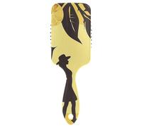 Women Lemons Yellow Black friendly brush for thinninged massage brush for short hair with Ergonomic handle cepillo para cabello