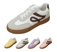 Women Lightweight Non Slip Fit Sneaker Soft Sole Breathable Shoes Slip on Arch Support Trainer Flat Fashionable Low Shoe Women's Casual Shoes for Badminton Gym and Outdoor Sports Beige