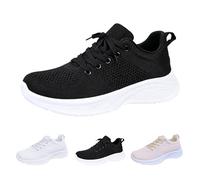 Women Lightweight Running Trainers - Breathable Mesh Shoes Women Non Slip Athletic Sneakers Soft Sole Memory Foam Footwear Solid Color Wide Fit Trainers Jogging Walking Shoes Gym Beige