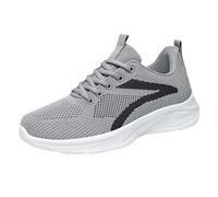 Women Lightweight Walking Shoes Ladies Lace Up Sneakers Breathable Mesh Go Running Trainers Low Top Athletic Walk Gym Tennis Shoes Sport Jogging Run Casual Sneakers Gray