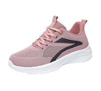 Women Lightweight Walking Shoes Ladies Lace Up Sneakers Breathable Mesh Go Running Trainers Low Top Athletic Walk Gym Tennis Shoes Sport Jogging Run Casual Sneakers Pink