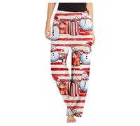 Women Linen Summer Casual Baggy Trousers Elastic Waist Drawstring Pants with Pockets Loose Fit Plain for Women UK Loose Fit Joggers Loose Outdoor Xmas Trousers