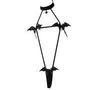 Women lingerie Anime Cosplay Sexy Devil Costume Micro Bikini Halter Teddy Bodysuit Bat Bow Trim Slingshot Monokini Tiny String Thong Japanese Kawaii Succubus Outfit for Halloween Club Xmas (Style B)