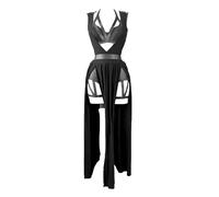 Women Lingerie Babydoll Sexy Women's Shiny Naughty And Hot Nightdress See Through Mesh Suspender Skirt Sheer For Sex Rave Metallic Club Outfits Black