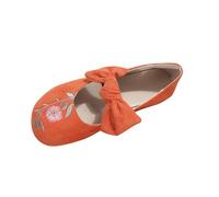 Women Loafers Flat Shoes Clearance,Ladies Fashion Casual Summer New Embroidered Bow Ethnic Style Slip-on Lightweight Work Loafer Mom Shoe,for Outdoor Walking Traveling Hiking,UK Size 3.5-7.5