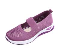 Women Loafers & Moccasins Summer Shoes Women Wide Width Shoes Casual Summer Middle and Elderly Mom Breathable Old Cloth Lightweight Walking Casual Man (Purple,6)