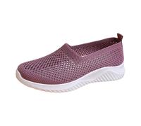 Women Loafers & Moccasins Womens Flat Shoes Women Spring and Summer New Fly Weaving Hollow Colorblocking Upper Metal Chain Slope Heel Casual Shoes Womens Casual (Purple,5)