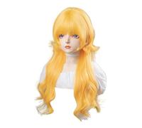Women Long Curly Wig Japanese Jellyfish Head Wig Sweet Lolita Princess Wigs for Daily Party 28in (Yellow)