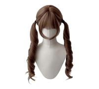 Women Long Curly Wig with Bangs Retro Roman Curly Wig Heat-Resistant Synthetic Fiber Wigs