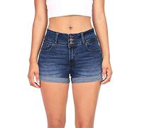women long shorts Jean Shorts Womens High Waisted Knee Length Summer Shorts Destroyed Hot Pants Beach Trendy Shorts(45#Blue,S)