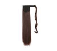 Women Long Smooth Overhead Pony Tail 32inches Synthetic Ponytail Hair Extension Clip in Fake Wig Hairpiece Wrap Around Pigtail Daily use(Bruin,22inches)