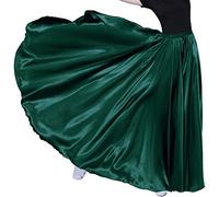 Women Long Tulle Retro Maxi Tea Ankle Length Shiny Skirt for Belly Dancing Dance Costume Cosplay Holiday Weekend Party, Christmas Green, One Size
