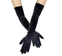 Women Long Velvet Gloves,Super Long Warm Gloves,1920s Flapper Gatsby Gloves,Stretchy Costume Evening Banquet Gloves
