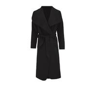 Women Long Waterfall Italian Duster Coat, Ladies Long Sleeve Oversized French Belted Trench Open Jacket, Adult Celebrity Winter Cardigan Cape With Pockets UK Plus Size 8-22, (Black-16-18)