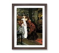 Women Looking At Art By James Tissot Classic Painting Framed Print | A3 Walnut Framed Wall Art | Ready to Hang | Classic Historical Picture | Living Room Bedroom Lounge Office