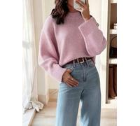 Women Loose Fit Knit Pullover Solid Autumn Sweater | Casual regular length, medium stretch material, easy care knitwear, perfect for layering, simple fashion look