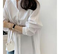Women Loose Solid-Color Long-Sleeved Shirt With A Unique Design Sense