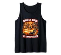 Women Love My Small Weiner Funny Adult Meme Brainrot Raunchy Tank Top