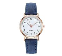 Women Luminous Watch Belt Scale Dotted Little Watch Watch Frosted Point With Roman Women Watch Digital Scale Watch Petite Watches for Women (Blue, One Size)
