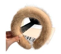 Women Luxury Winter Hair Band Lady Fashion Hair Hoop Furry Gift(Beige)
