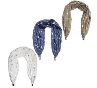 Women Magnet Buckle Ring Silver Daisy Dot Print Neckerchief Girl Bohemian Style Accessories(3PCS Set)