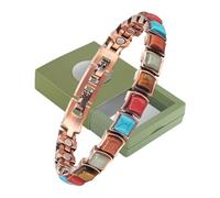 Women Magnetic Bracelet, Trendy Antique Copper Magnetic Colors Stones Bangle