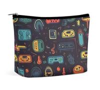 Women Makeup Bag for Purse Waterproof Cosmetic Bags Game Video Gaming Pattern Makeup Pouch with Zipper Travel Toiletry Bag Organizer for Women Ladies, style, One Size