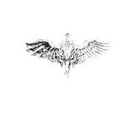 Women Man Eagle Wolf Art Temporary Tattoos Waterproof Fake Tattoo Chest Lasting Tattoo Stickers(01)