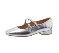 Women Mary Janess Shoes,Square Toe Mary Janes,with Buckle On The Side,Elegant and Versatile,Suitable for Office,Shopping,Party,Wedding Or Casual Outing Silver