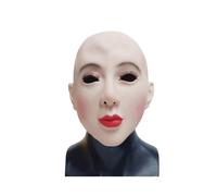 (Women mask) Bald Beautiful Female Mask Realistic Woman Party Full Head Human Face