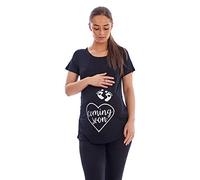 Women Maternity Ruched Top Shortsleeve Baby Loading Coming Soon See You Soon Tee