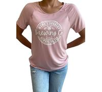 Women Maternity Shirt Comfort Colors Breastfeeding Nursing Friendly Zip Tshirt Mama's Boobery Always On Tap Tops, Pink 4, M