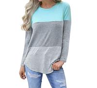 Women Maternity Tops Ladies Mom Long Sleeve Pregnancy Wrap T-Shirt Stretchy Striped Pregnant Blouse Nursing Breastfeeding Tee Double Layered Pullover Sweatershirt Warm Top Jumper Outfits Sky Blue