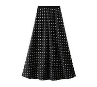 Women Maxi Skirt Beach Boho Casual Festival Summer Full Length Skirts Elastic Waist Polk Dot A-Line Long Dress Cotton Flowy Swing Ruched Ruffled Tiered Maxi Dresses Vintage Bohemian Long Skirts UK