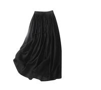 Women Maxi Skirt Beach Boho Casual Summer Full Length Skirts Elastic Waist Plain A-Line Long Pleated Skirts Cotton Flowy Swing Ruched Ruffled Tiered Dresses UK Clearance
