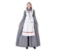 Women Medieval Nurse Dress Civil War Nurse Costume Halloween Nurse Costume (M)