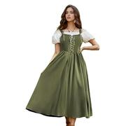 Women Medival Renaissance Dress,Victorian Costume Spaghetti Strap Dresses with Corset,Adjustable Shoulder Straps,Cottagecore Dress with Sleeveless for LARP Costume,Theme Party (Light Green, S)