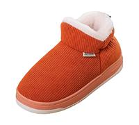 Women Men Ankle Bootie Slipper Plush Warm Indoor Outdoor Shoes Comfy Fleece Lined Memory Foam Slipper with Anti-Slip Sole (A, 4)