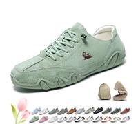 Women Men Barefoot Walking Shoes, Lightweight Comfortable Slip On Sneakers, Breathable Non Slip Chukka Boots, Dress All Season Casual Beck Shoes for Outdoor Driving Commuting(Light Green,4.5 UK)