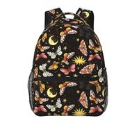 Women Men Casual Lightweight Travel Laptop Backpack Outdoor Daypack Backpacks For Business Hiking Camping (for Goth Butterfly Moth Sun Moon)