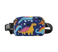 Women Men Chest Bag Belt Bag Cute Small Crossbody Bag Waist Packs with Adjustable Strap for Travel Vacation Running, Colorful Cartoon Dinosaur, Colorful Cartoon Dinosaur, One Size