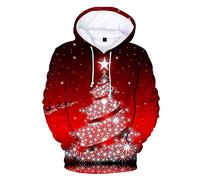 Women Men Christmas Jumpers,Adult Christmas Sweatshirt Hooded 3D Reindeer Hoodie Pullover Top Tree Santa Claus Elf Xmas Jumper with Kangaroo Pocket