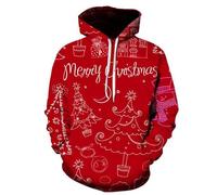 Women Men Christmas Light Up Jumpers,Adult Christmas Outfits Gifts Personalised Sweatshirt Hooded 3D Reindeer Hoodie Fleece Lined Pullover Top Tree Santa Claus Elf Xmas Jumper with Kangaroo Pocket 6xl
