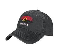 Women Men Cowboy Cap Angola Flag Angolan Baseball Cap Adjustable Denim Hats Fashion Running Hat for Unisex Camping Running