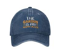 Women Men Cowboy Cap The Garden is My Happy Place Running Hat Adjustable Baseball Cap Classic Trucker Cap for Unisex Travelling Training