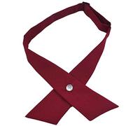 Women/Men Cross Bow Tie, Pre Tied Crossover Necktie For Janpanese School Girl JK & JC Uniform or Cosplay W-B-T2, Maroon, One size