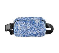 Women Men Crossbody Belt Bag Water Resistant Multipurpose Waist Bags Fanny Pack Croose Body Purse for Travel Running Hiking, Fall Flowers Carnation Daffodil Rosemary Rose Gold, 10, One Size
